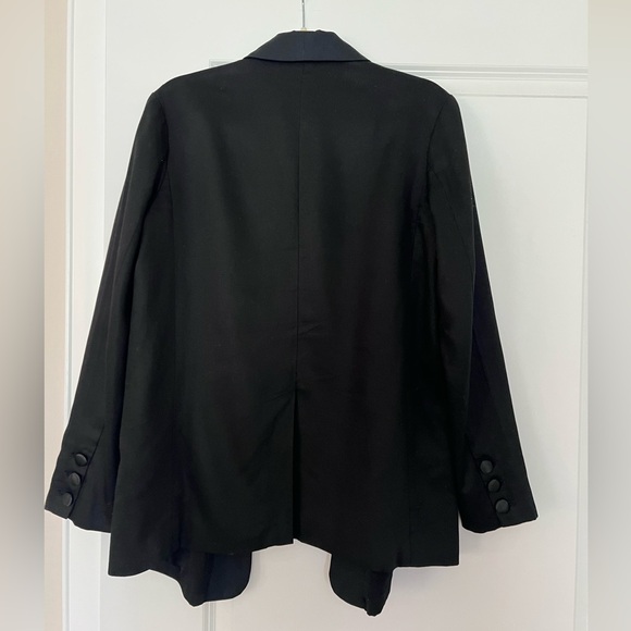 Free People Black Tencel Linen Blend Single Button Blazer Jacket Size XS - Picture 2 of 6